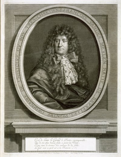 Adam Frans van der Meulen, inciso da Pierre Louis van Schuppen, 1687 da Nicolas de Largillière
